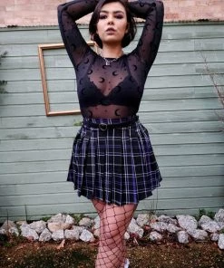 Collectif Daria Nancy Check 60's Mini Skirt Black