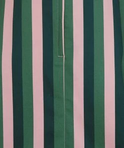 Collectif Mattie Palm Stripe 50's Swing Skirt Pink