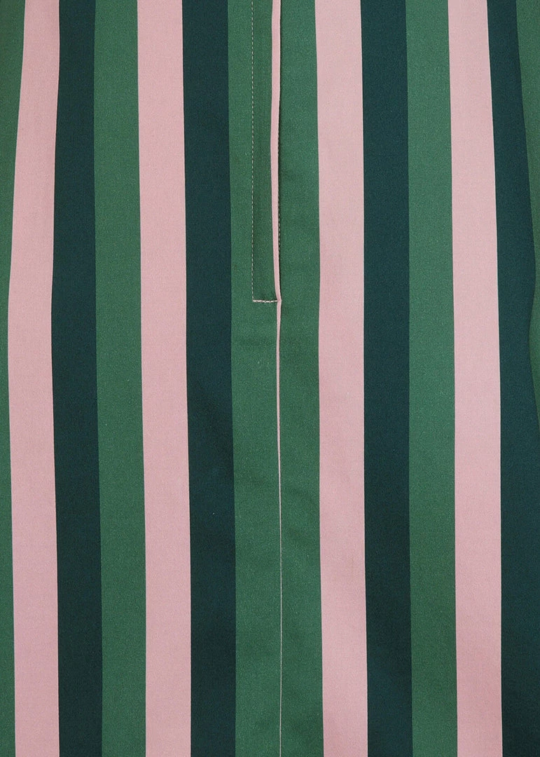 Collectif Mattie Palm Stripe 50's Swing Skirt Pink