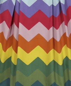 Collectif Marilu Rainbow Chevron 50's Swing Skirt Multi