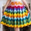 Collectif Marilu Rainbow Chevron 50's Swing Skirt Multi