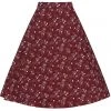 Collectif Cassie Bandana 50's Swing Skirt Burgundy New In