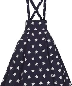 New In Collectif Alexa Stars 50's Swing Skirt Navy