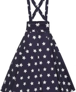 New In Collectif Alexa Stars 50's Swing Skirt Navy