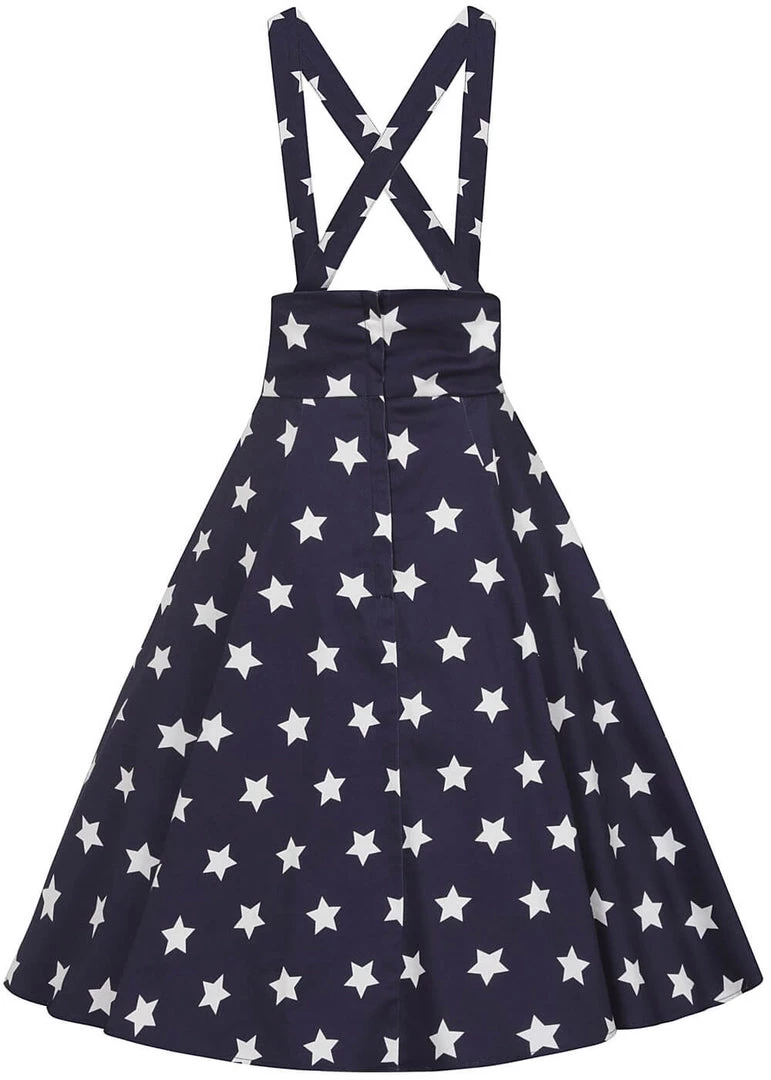 New In Collectif Alexa Stars 50's Swing Skirt Navy