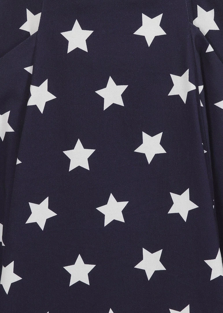 New In Collectif Alexa Stars 50's Swing Skirt Navy