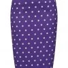 Collectif Polly Pretty Polka 50's Pencil Skirt Purple