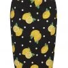 Collectif Polly Polka Lemon 50's Pencil Skirt Black New In