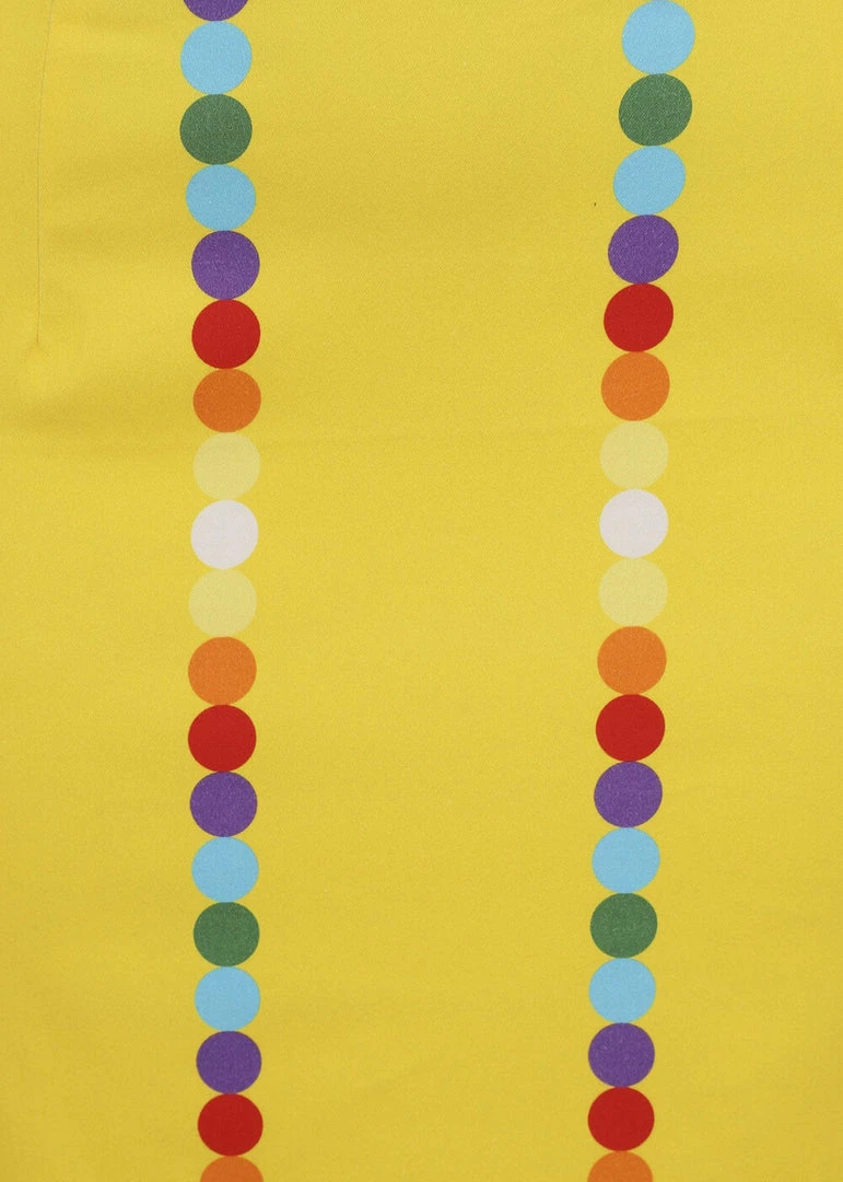 New In Collectif Polly Rainbow Polka Stripe 50's Pencil Skirt Yellow