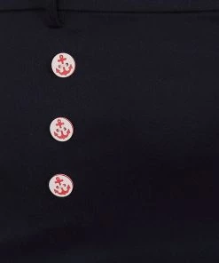 Collectif Nancy Nautical 40's Pencil Skirt Navy