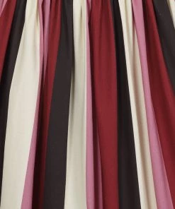 New In Collectif Jasmine Bubble Gum Stripe 50's Swing Skirt Multi