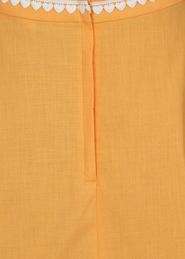 Collectif Matilde Heart Trim 50's Swing Skirt Orange New In