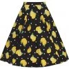 Collectif Matilde Polka Lemon 50's Swing Skirt Black New In