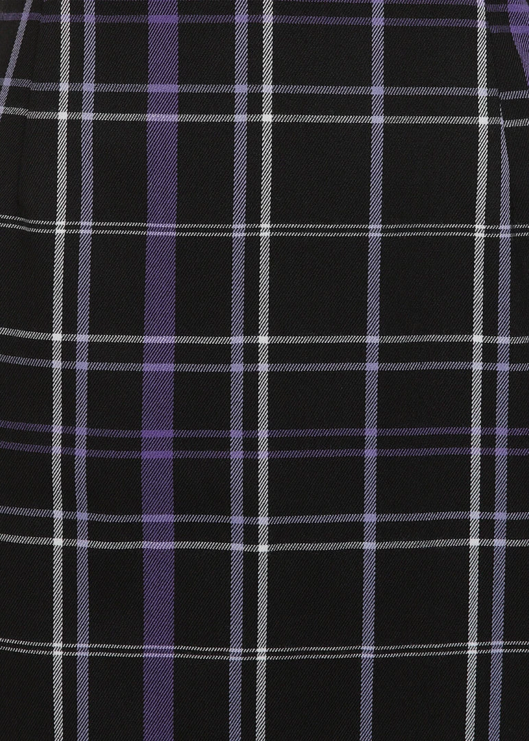 Collectif Karen Nancy Check 60's Pencil Skirt Black New In