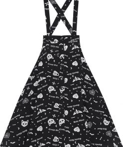 New In Collectif Morgan Creepy Girl 80's Midi Swing Skirt Black