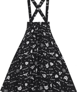 New In Collectif Morgan Creepy Girl 80's Midi Swing Skirt Black