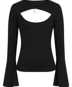 Collectif Luna Moon 60's Jersey Top Black