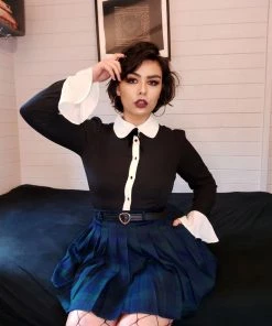 Collectif Prudence 60's Blouse Black