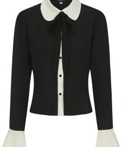 Collectif Prudence 60's Blouse Black