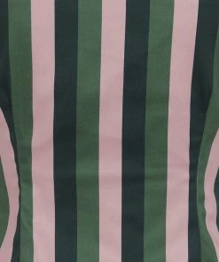 New In Collectif Dolores Palm Stripe 50's Top Green