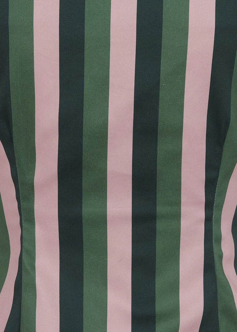 New In Collectif Dolores Palm Stripe 50's Top Green