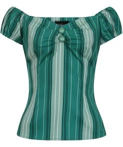 Collectif Dolores Mint Humbug 50's Top Green