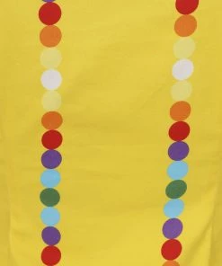 New In Collectif Dolores Rainbow Polka Stripe 50's Top Yellow