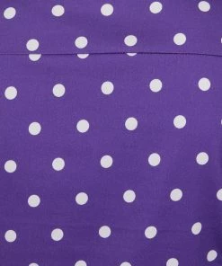 Collectif Sammy Pretty Polka 50's Tie Blouse Purple