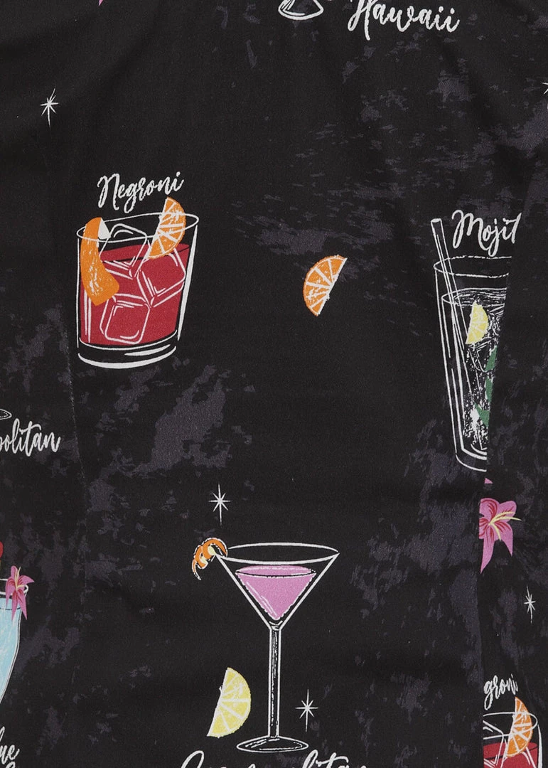 New In Collectif Lorena Coctail Menu 50's Top Black