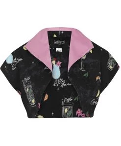 New In Collectif Lorna Cocktail Menu 50's Bolero Black