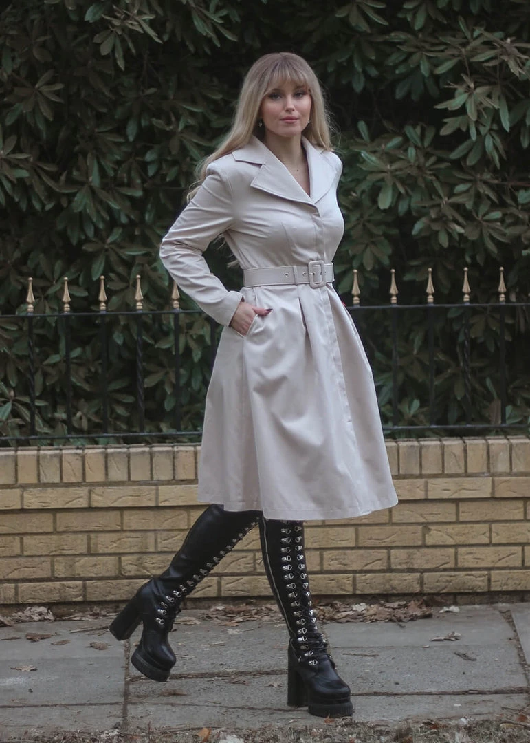 Collectif Jolianna 50's Trenchcoat Beige