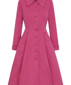 Collectif Zara 50's Swing Trenchcoat Pink New In