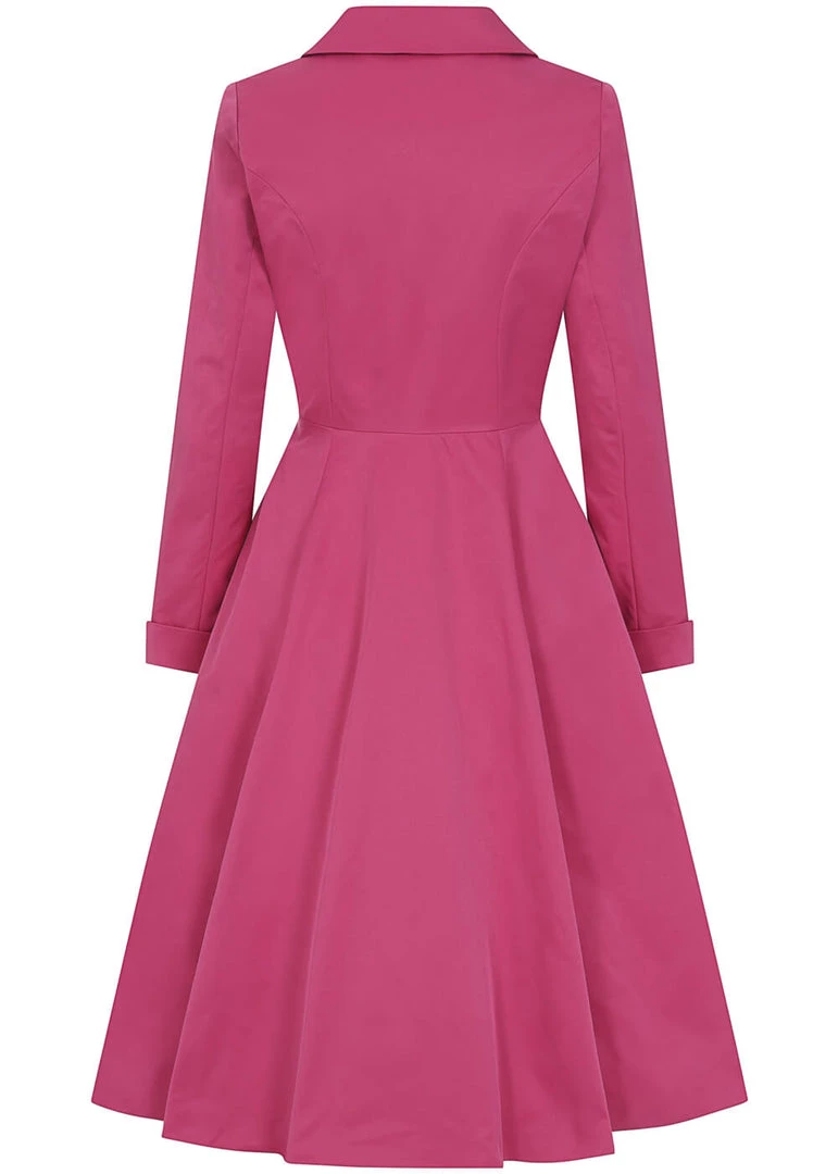 Collectif Zara 50's Swing Trenchcoat Pink New In