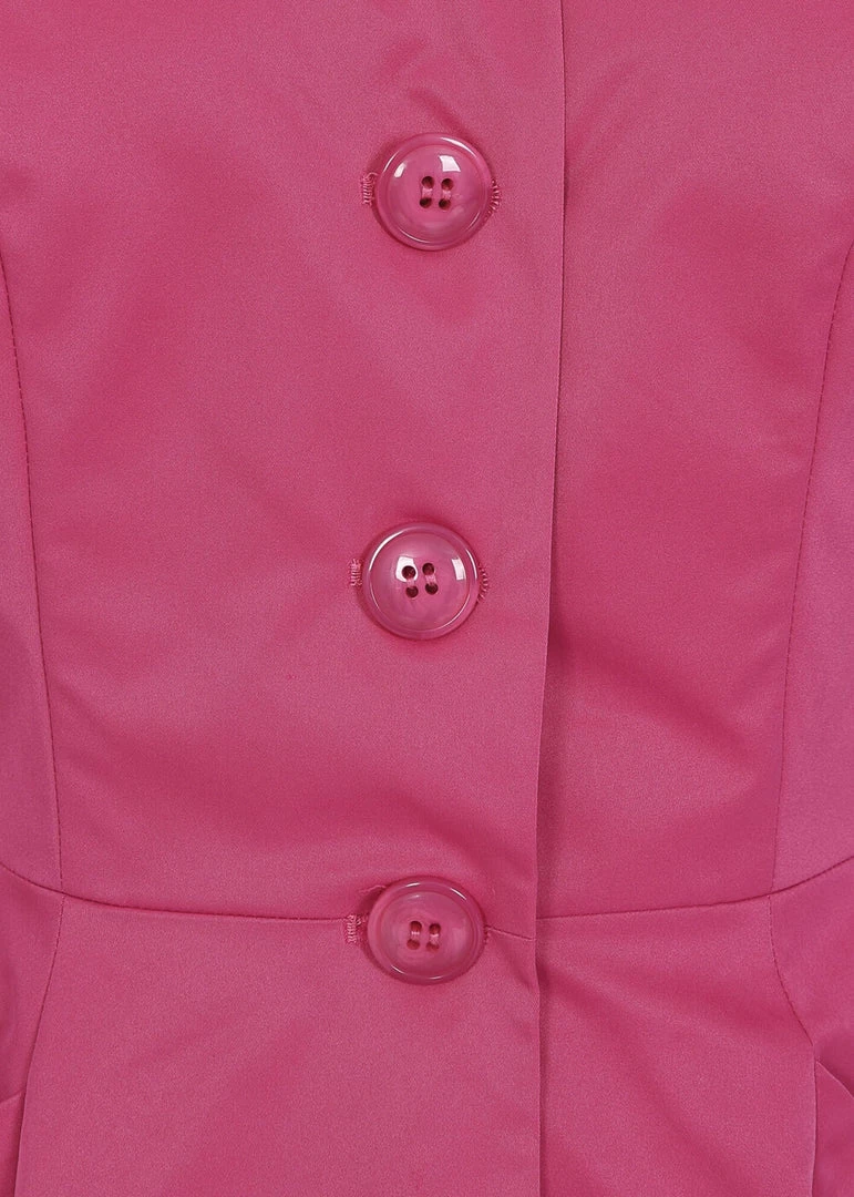 Collectif Zara 50's Swing Trenchcoat Pink New In