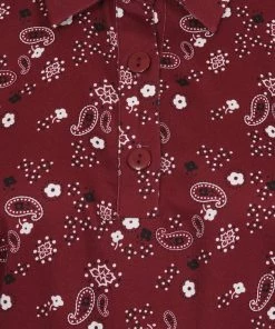 Collectif Mirtilla Bandana 40's Pencil Dress Burgundy New In