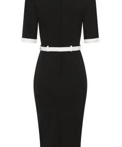 Collectif Sadie 50's Pencil Dress Black New In