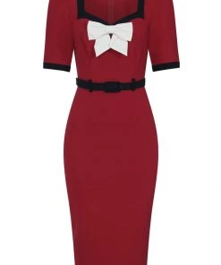 New In Collectif Sadie 50's Pencil Dress Red
