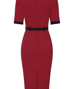 New In Collectif Sadie 50's Pencil Dress Red