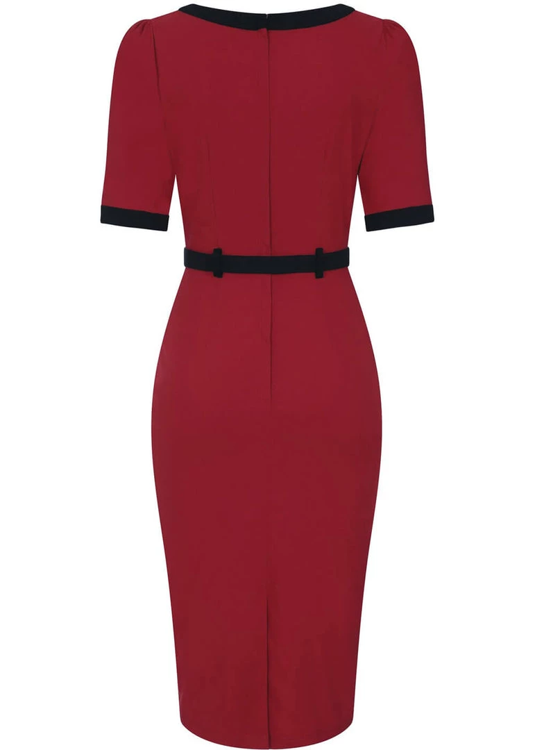 New In Collectif Sadie 50's Pencil Dress Red