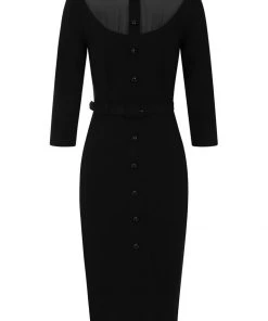 Collectif Morina 80's Pencil Dress Black