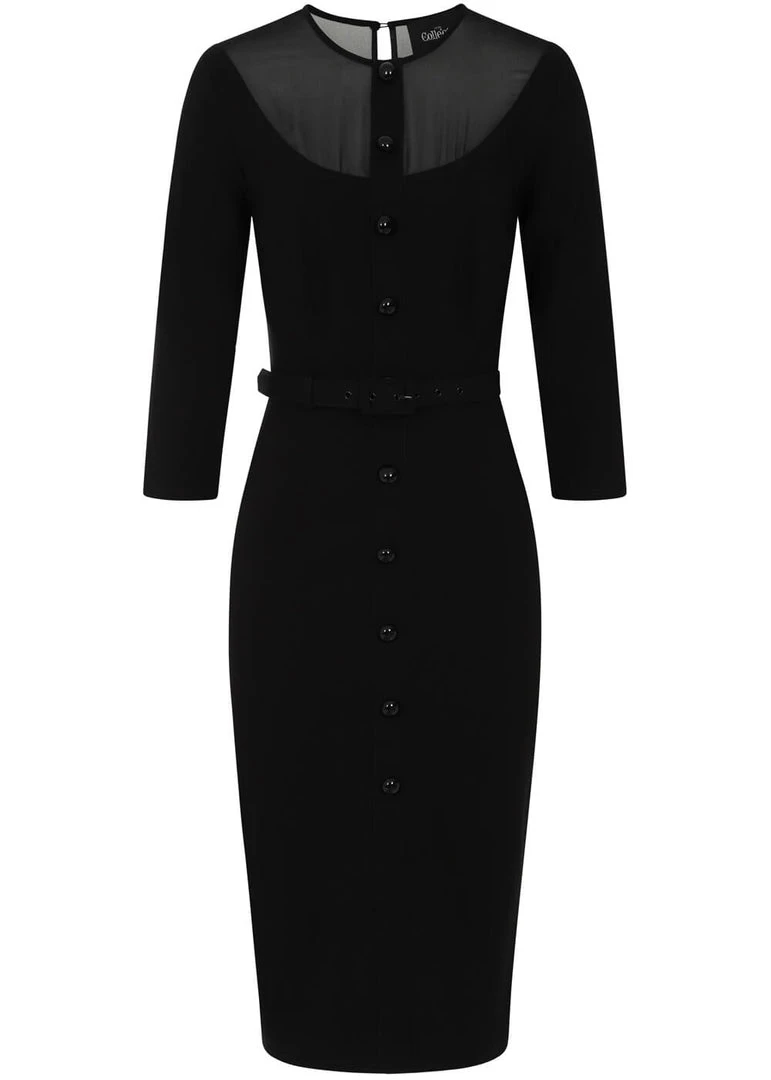 Collectif Morina 80's Pencil Dress Black