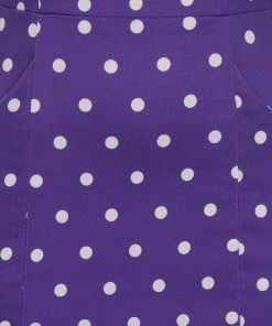 New In Collectif Hepburn Pretty Polkadot 50's Pencil Dress Purple