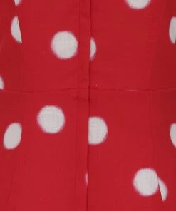 Collectif Hepburn Painted Polka 50's Pencil Dress Red