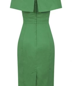 Collectif Linda 50's Pencil Dress Green New In