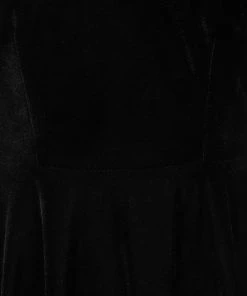 Collectif Stacey Velvet 80's Skater Dress Black