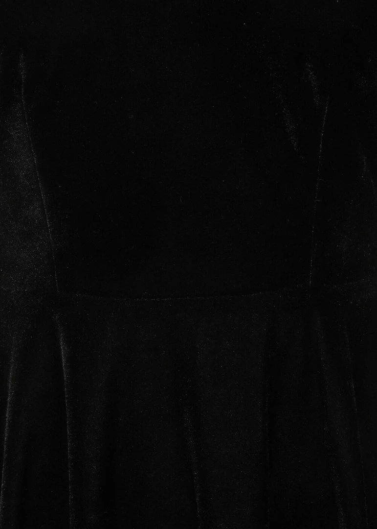Collectif Stacey Velvet 80's Skater Dress Black