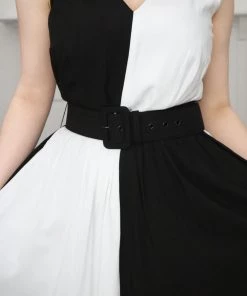 Collectif Enora 60's Swing Dress Black White