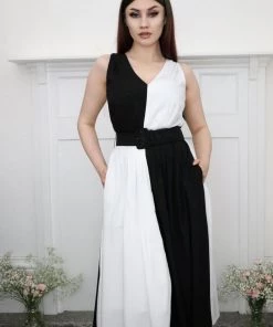 Collectif Enora 60's Swing Dress Black White