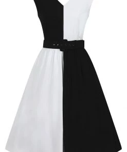 Collectif Enora 60's Swing Dress Black White