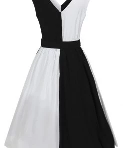 Collectif Enora 60's Swing Dress Black White